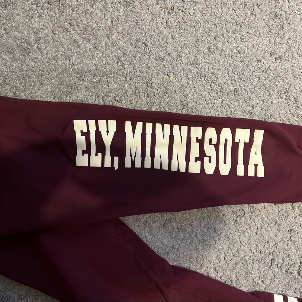 3/$15 Maroon Sweatpants with White Stripes - Picture 2 of 3
